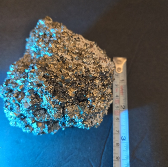 Raw Pyrite Cluster 3.75" Peru Pyrite Crystal Cubes In Matrix 512.5g SEE VIDEO - Picture 17 of 17